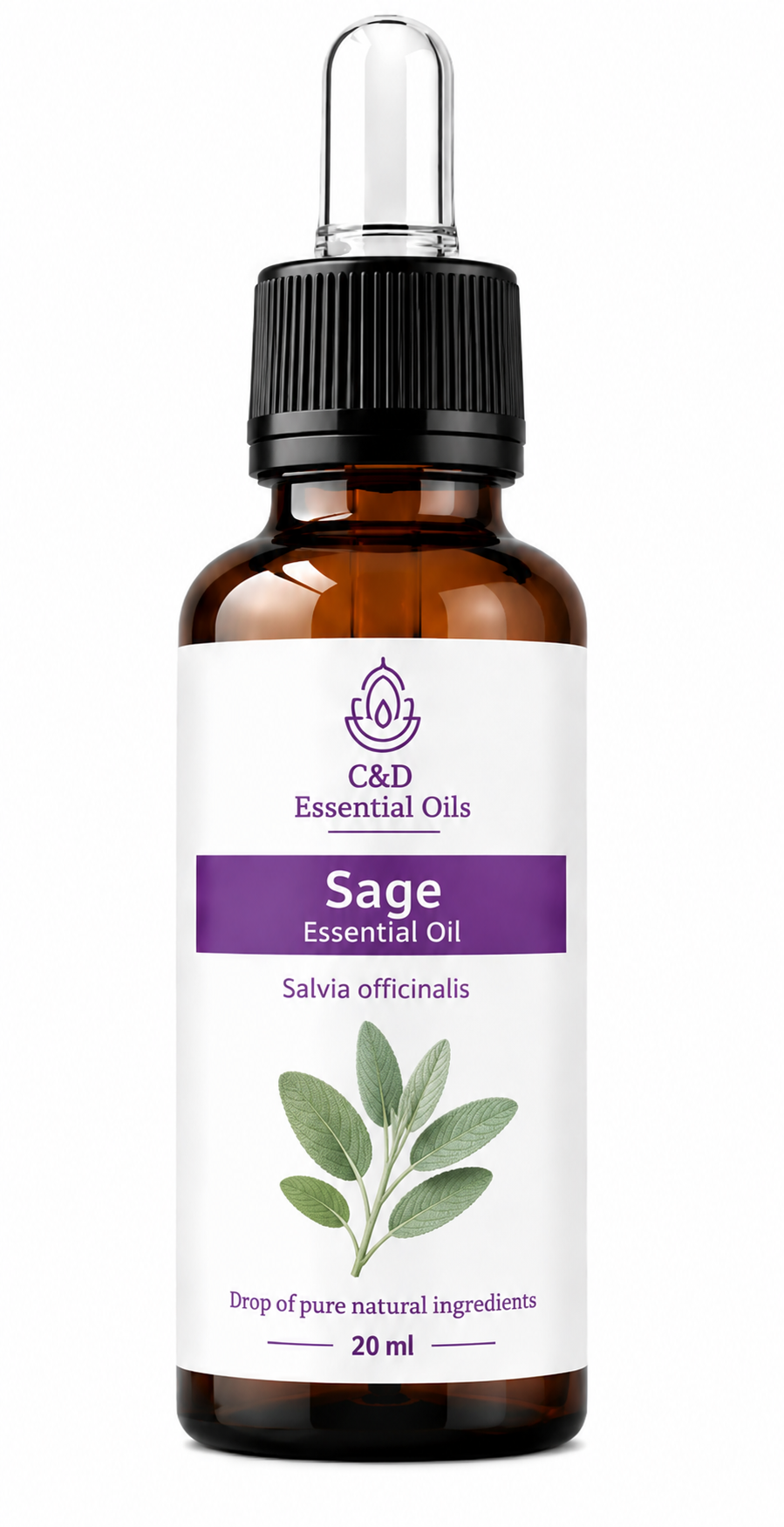 Sage Essential Oil (Salvia officinalis) C&D Essential Oils – Wildcrafted from Albania